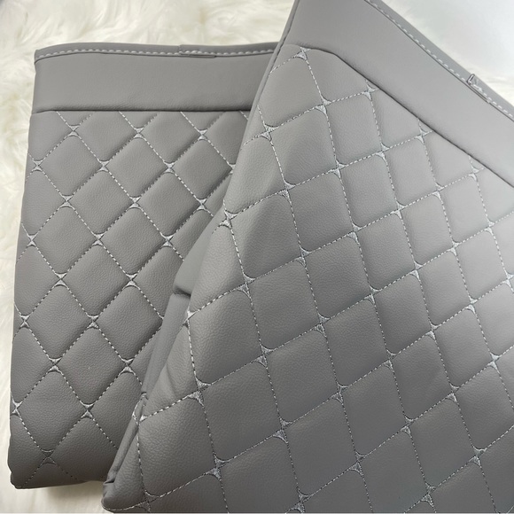 New 2Pcs Car Front Seat Cover Bottom PU Leather Cushion Protector/ Gray - Picture 9 of 9